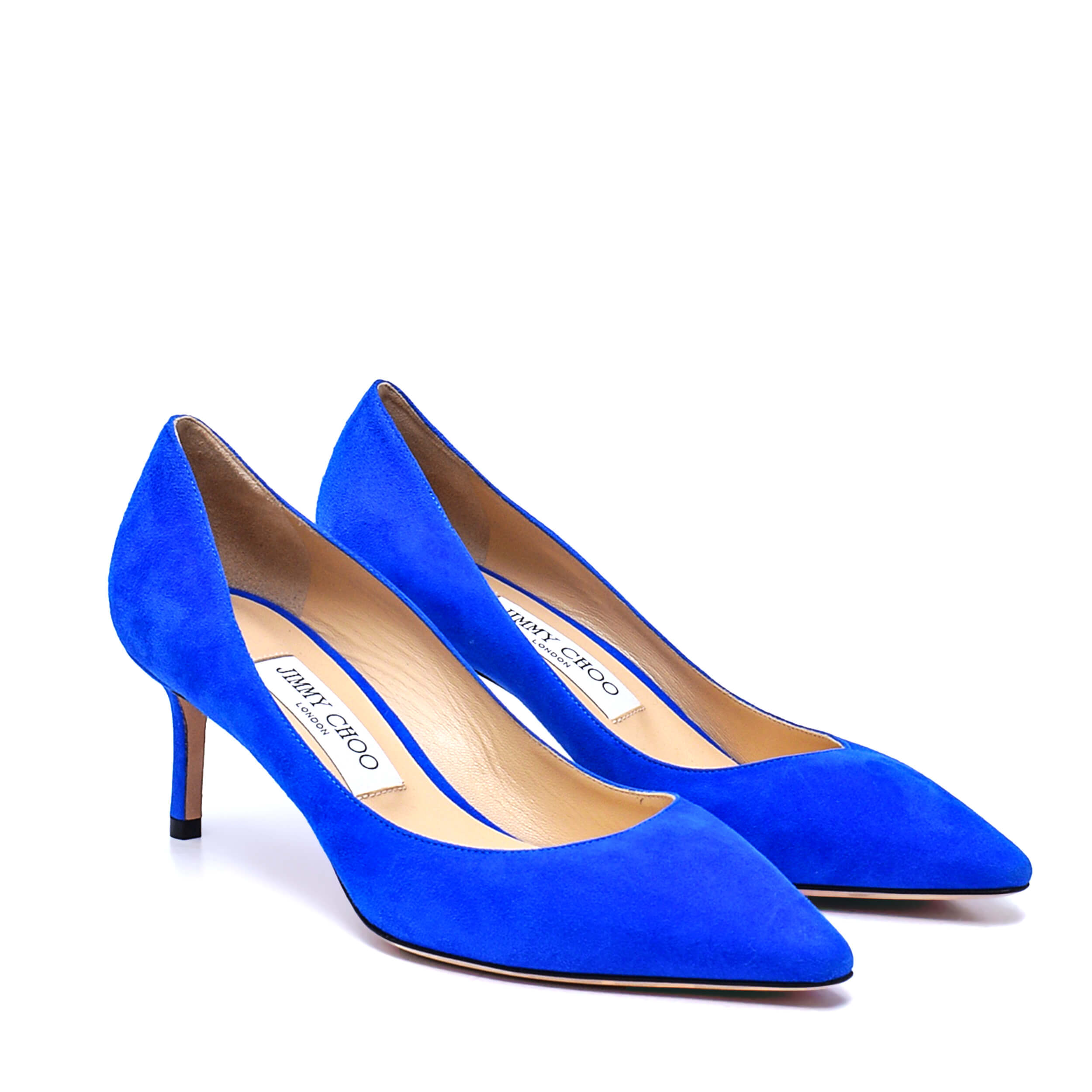 Jimmy Choo - Cobalt Blue Suede Romy Pumps / 38